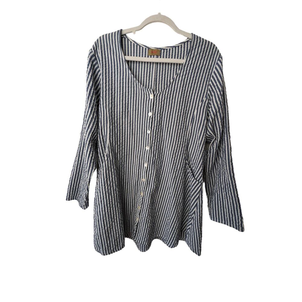 Tulip Blue Stripe Ladies tunic Dress Large